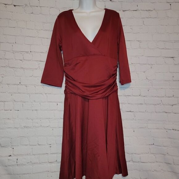 Women's Cross Front Long Sleeves Dress XL - Picture 1 of 4